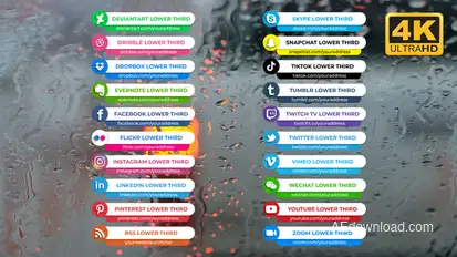 Social Media Lower Thirds Pack 4K Elements template preview