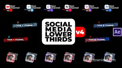 Social Media Lower Thirds v4 Elements template preview