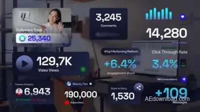 Social Media Number Text Titles template preview