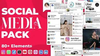 Social Media Pack Elements template preview