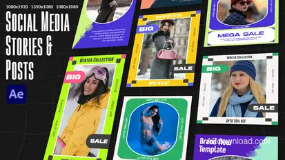 Social Media Posts & Stories Pack Product Promo template preview