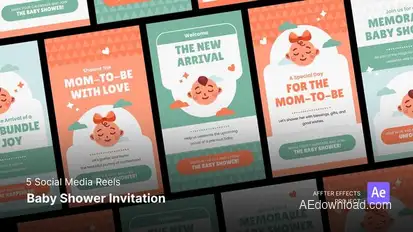 Social Media Reels - Baby Shower After Effects Template Product Promo template preview