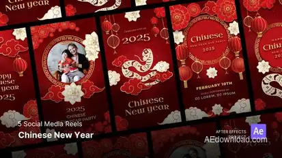 Social Media Reels - Chinese New Year After Effects Project Files Openers template preview
