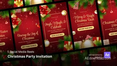 Social Media Reels - Christmas Party Invitation After Effects Template Product Promo template preview