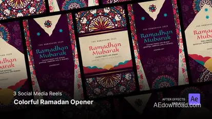 Social Media Reels - Colorful Ramadan Opener After Effects Project Files Openers template preview
