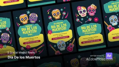 Social Media Reels - Dia de Los Muertos After Effects Template Product Promo template preview