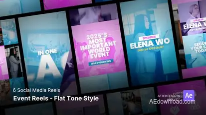 Social Media Reels - Event Reels Flat Tone Style After Effects Template Video Displays template preview