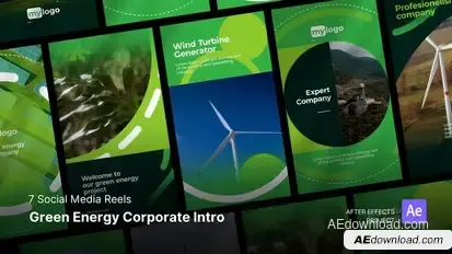 Social Media Reels - Green Energy Corporate Intro After Effects Project Files Product Promo template preview