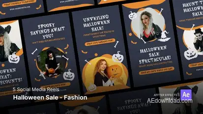 Social Media Reels - Halloween Sale Fashion After Effects Template Product Promo template preview