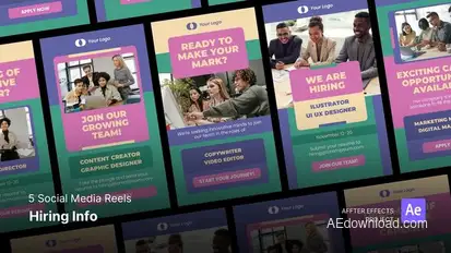 Social Media Reels - Hiring Info After Effects Template Product Promo template preview