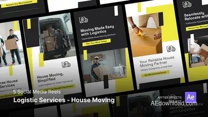 Social Media Reels - Logistic Services - House Moving After Effects Template Product Promo template preview