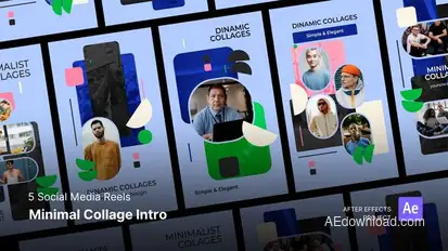 Social Media Reels - Minimal Collage Intro After Effects Project Files Openers template preview