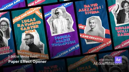 Social Media Reels - Paper Effect Opener After Effects Project Files Product Promo template preview
