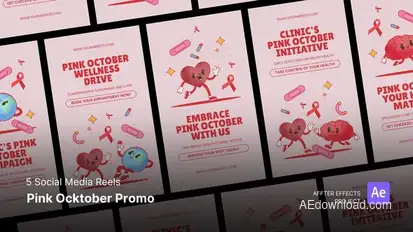 Social Media Reels - Pink October Promo After Effects Template Product Promo template preview