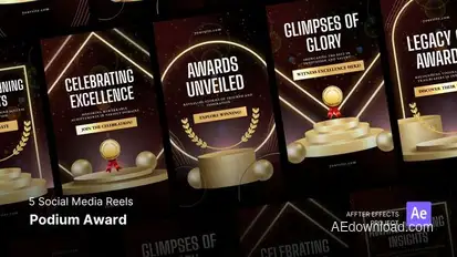 Social Media Reels - Podium Award After Effects Template Product Promo template preview