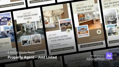 Social Media Reels - Property Agent - Just Listed After Effects Template Product Promo template preview