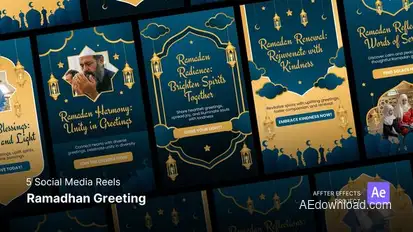 Social Media Reels - Ramadan Greeting After Effects Template Product Promo template preview