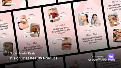 Social Media Reels - This or That Beauty Product After Effects Template Product Promo template preview