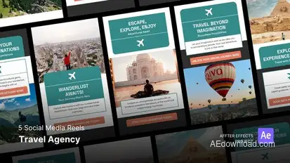 Social Media Reels - Travel Agency After Effects Template Product Promo template preview
