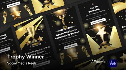 Social Media Reels - Winner Trophy After Effects Template Product Promo template preview