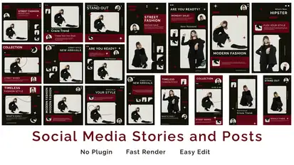 Social Media Stories and Posts Elements template preview