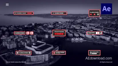 Social Media Subscribe Button /Ae Elements template preview