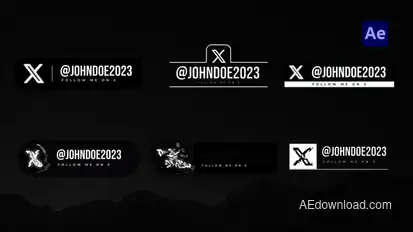 Social Media X Lowerthirds Titles template preview