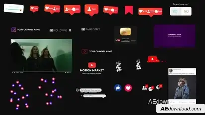 Social Media Elements Openers template preview