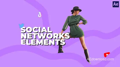 Social Networks Elements Titles template preview