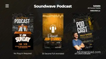 Soundwave Podcast Instagram Reels Elements template preview