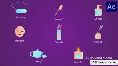 Spa Relaxing Icons And Titles for After Effects Titles template preview