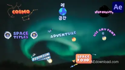 Space Adventure Titles for After Effects Titles template preview
