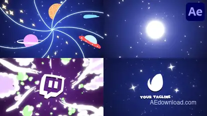 Space Quick Logo Opener for After Effects Logo Stings template preview