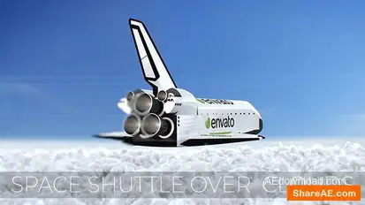Space Shuttle over Clouds Openers template preview