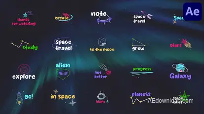 Space Titles for After Effects Titles template preview
