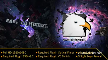 Spaceship Debris Reveal Logo Logo Stings template preview