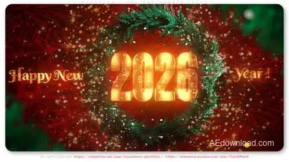 Sparktrail Holiday Wreath Intro Openers template preview