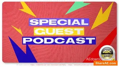 Special Guest Youtube Podcast Intro Openers template preview