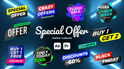 Special Offer Sale labels Titles template preview