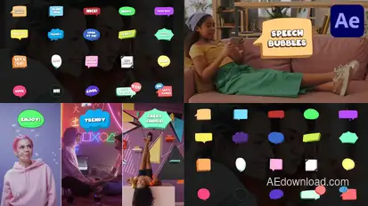 Speech Bubbles And Titles for After Effects Titles template preview