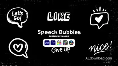 Speech Bubbles Animated Stickers Elements template preview