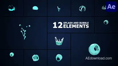 Splash And Bubble Elements for After Effects Elements template preview