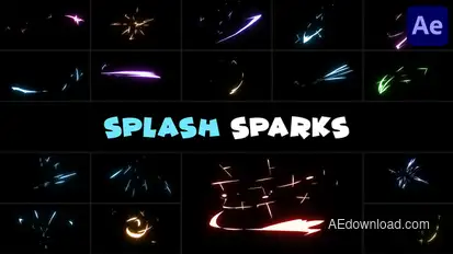 Splash Sparks for After Effects Elements template preview