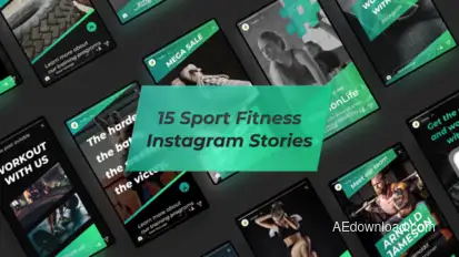 Sport Fitness Instagram Stories Video Displays template preview