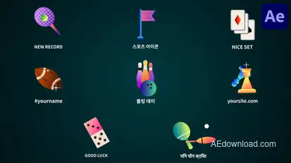 Sport Games Icons And Titles for After Effects Titles template preview