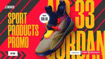 Sport Products Sale Promo. Sneakers Product Promo template preview