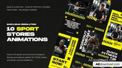Sport Stories Elements template preview