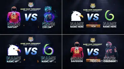 Sports Team VS Team Card // Sports VS Card // Football Scoreboard VS Openers template preview