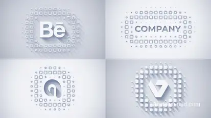 Squares Minimal Logo Reveal (14 in 1) Logo Stings template preview