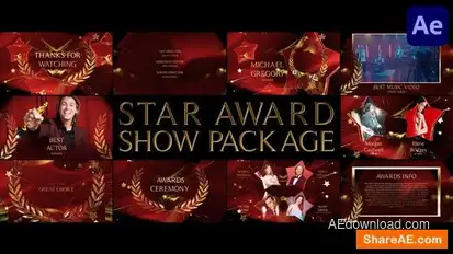 Star Award Show Package for After Effects Openers template preview